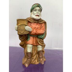 Vintage Kmart Porcelain Standing Wiseman Nativity Figurine 6.5 Inches Tall Tan O